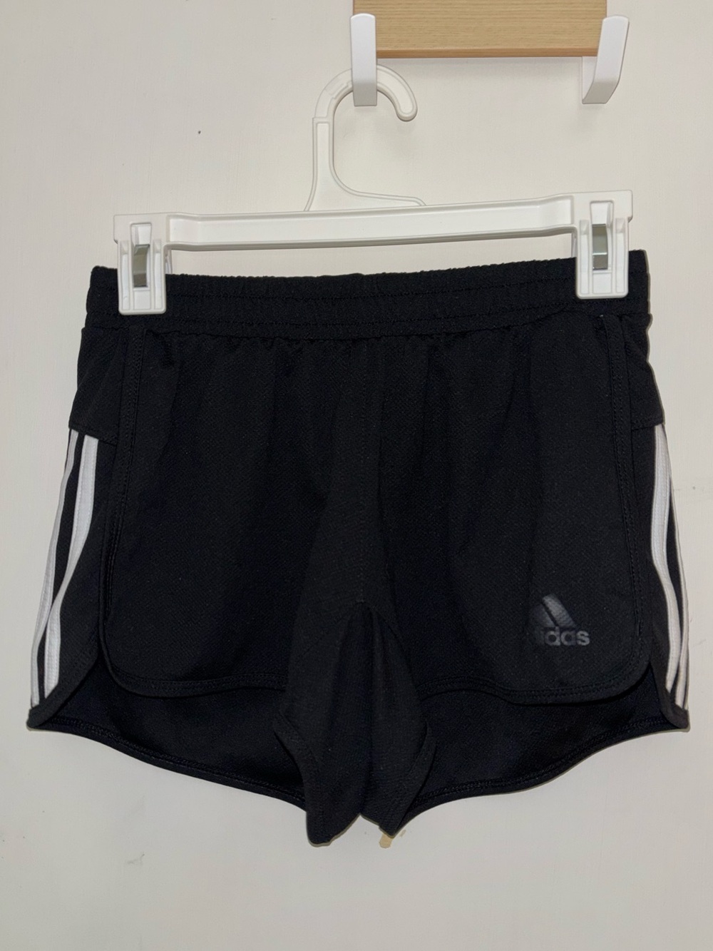 adidas Black Athletic Shorts with White Side Stripes